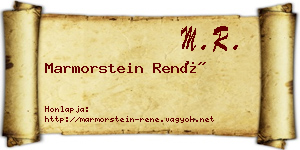 Marmorstein René névjegykártya
